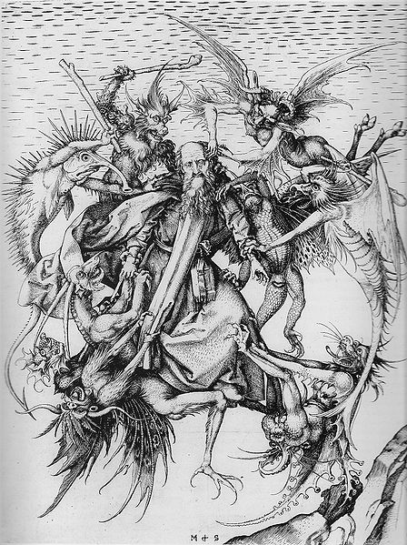 Martin Schongauer, Die Versuchung des hl. Antonius, 1470-75